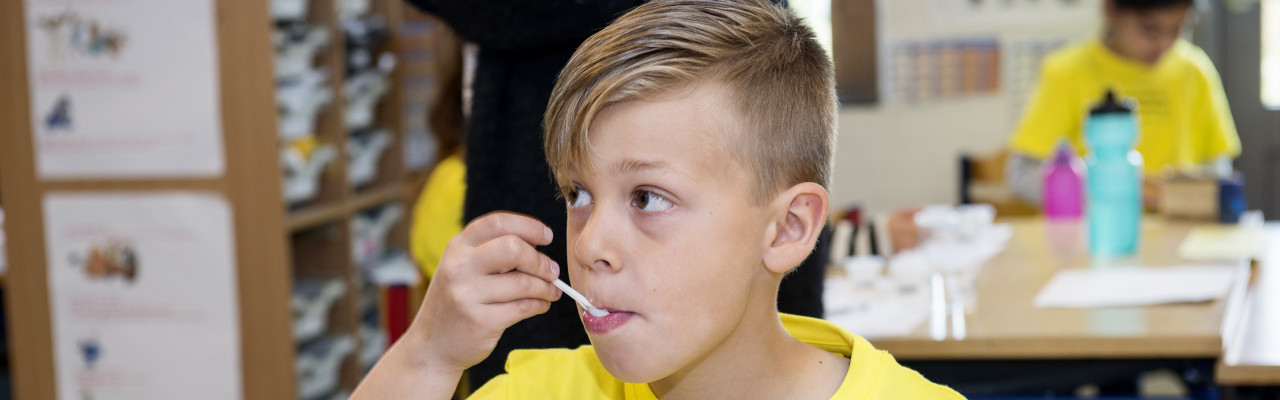 Eleverne fra Krogårdskolen i Greve var blandt deltagerne i årets MasseEksperiment. Foto: Sanne Vils Axelsen.