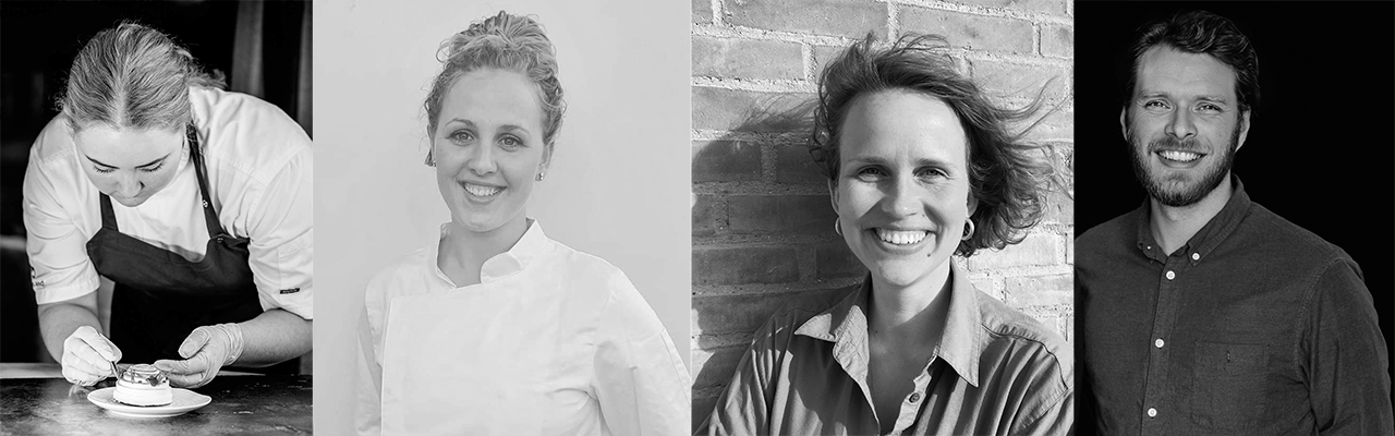 Fire nye smagsambassadører. Fra venstre: Elisabeth Madsen, Kirsten Thur, Emilie Daugbjerg Christensen og Peter Nøhr.