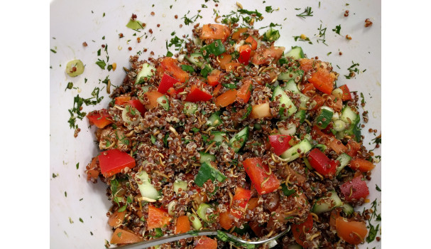 Tabbouleh med quinoa og buffalo-orme